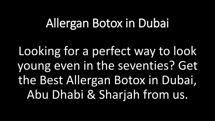 allergan botox in dubai