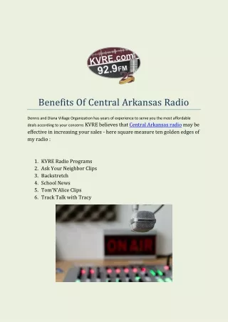 Benefits Of Central Arkansas Radio