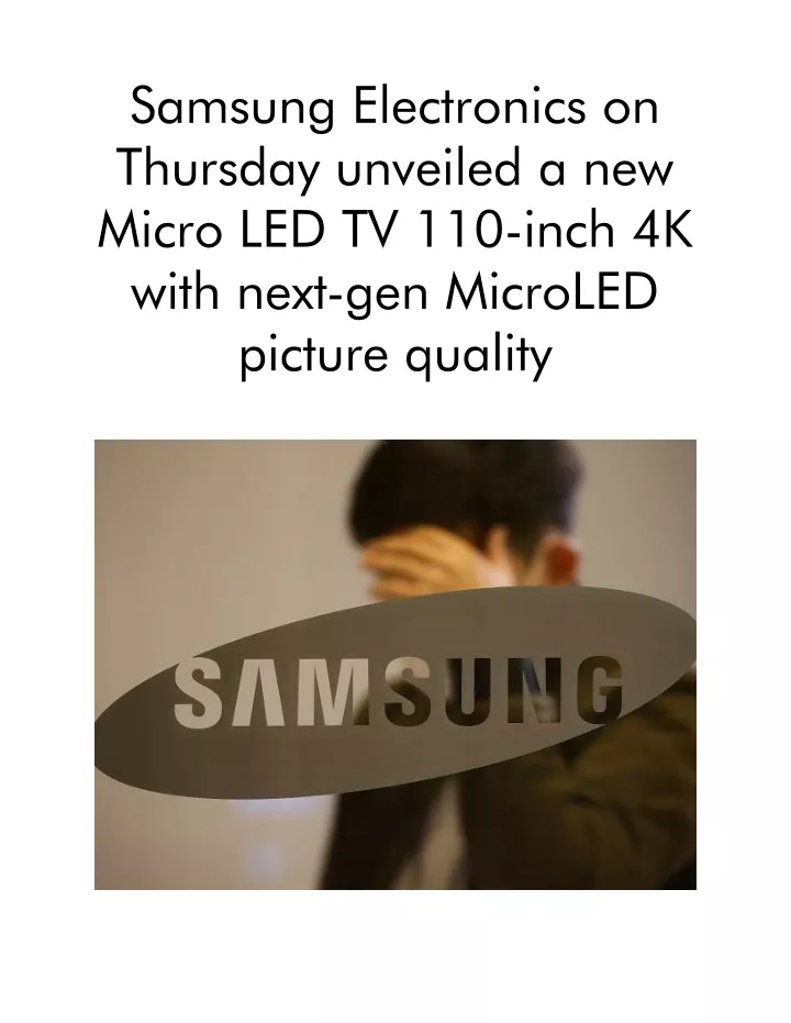 samsung electronics on thursday unveiled