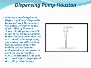 Dispensing Pump Houston