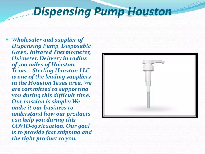 dispensing pump houston