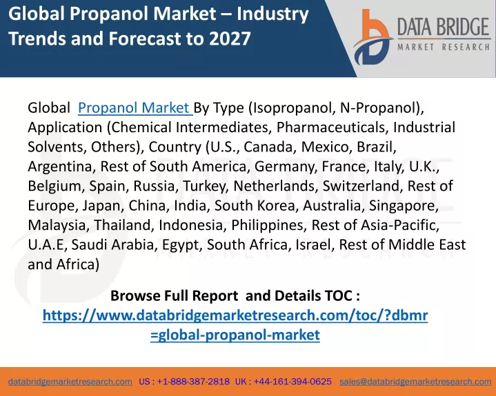 global propanol market industry trends