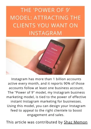 The 'Power Of 9' Model Attracting The Clients You Want On Instagram
