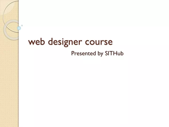 web designer course
