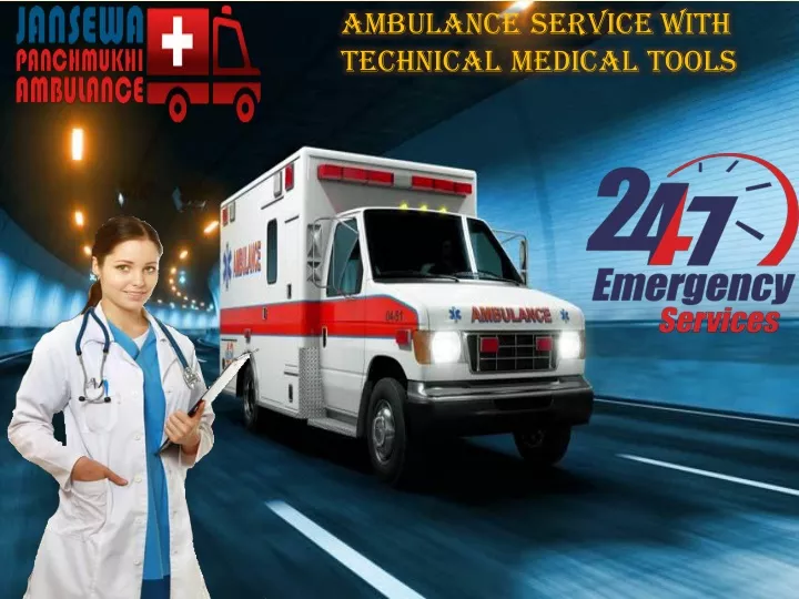 ambulance service with technical medical tools