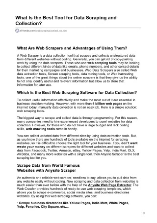 what is the best tool for data scraping