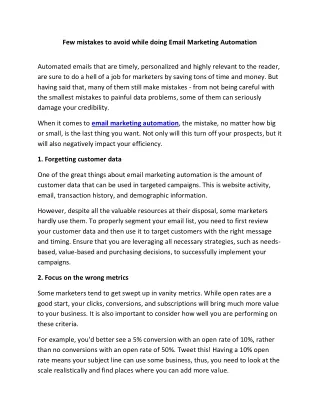 few mistakes to avoid while doing email marketing