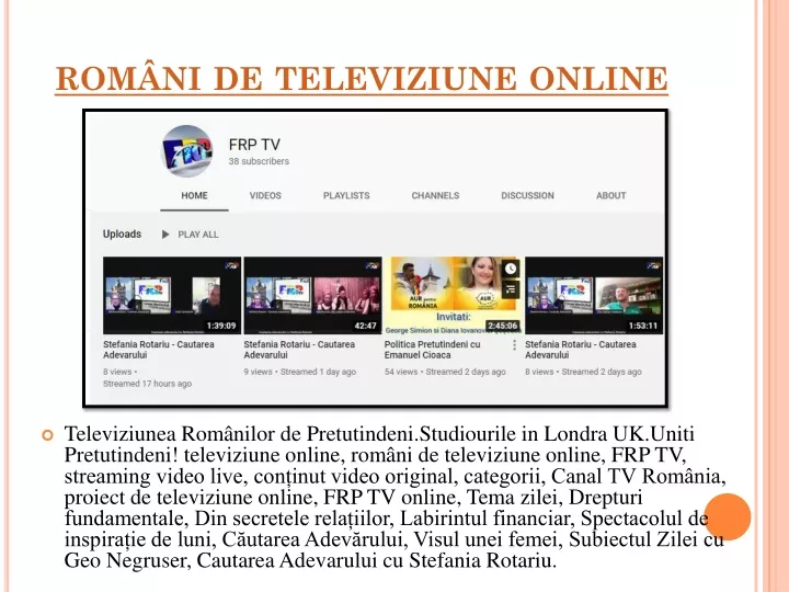 rom ni de televiziune online