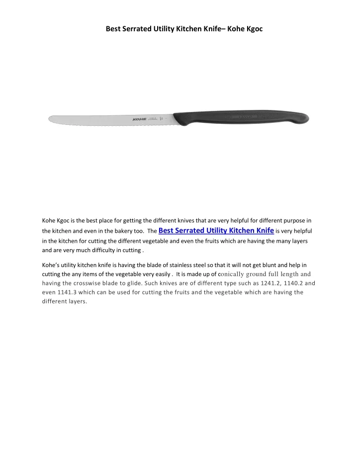best serrated utility kitchen knife kohe kgoc