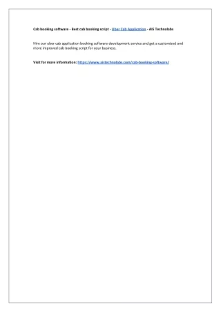 cab booking software best cab booking script uber