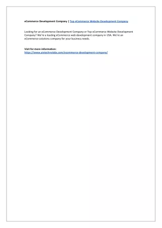 ecommerce development company top ecommerce