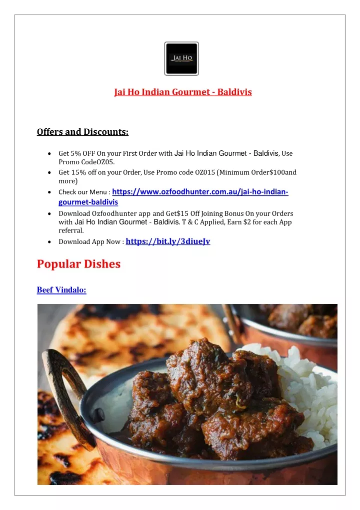 jai ho indian gourmet baldivis