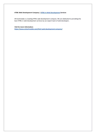 html web development company html