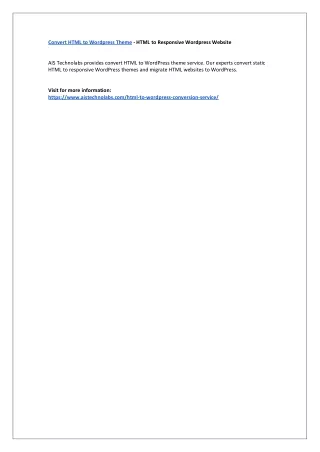 convert html to wordpress theme html