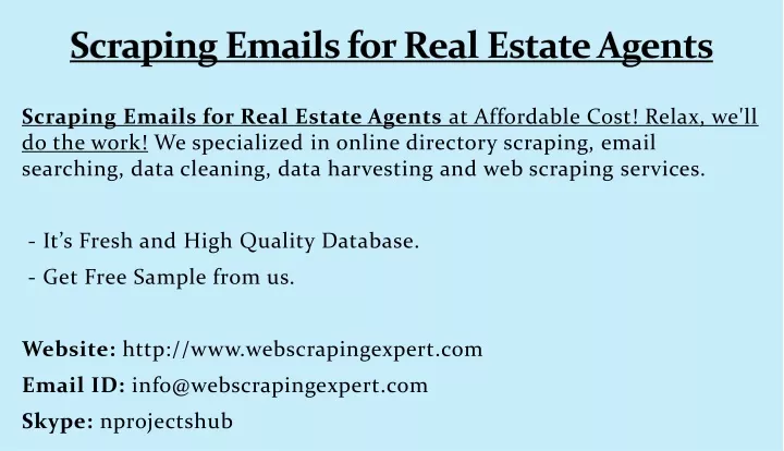 scraping emails for real estate agents
