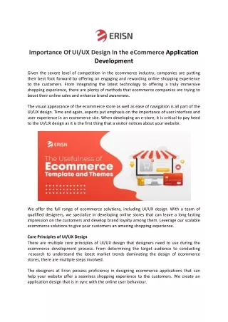 Importance Of UI/UX Design In the eCommerce Application Development