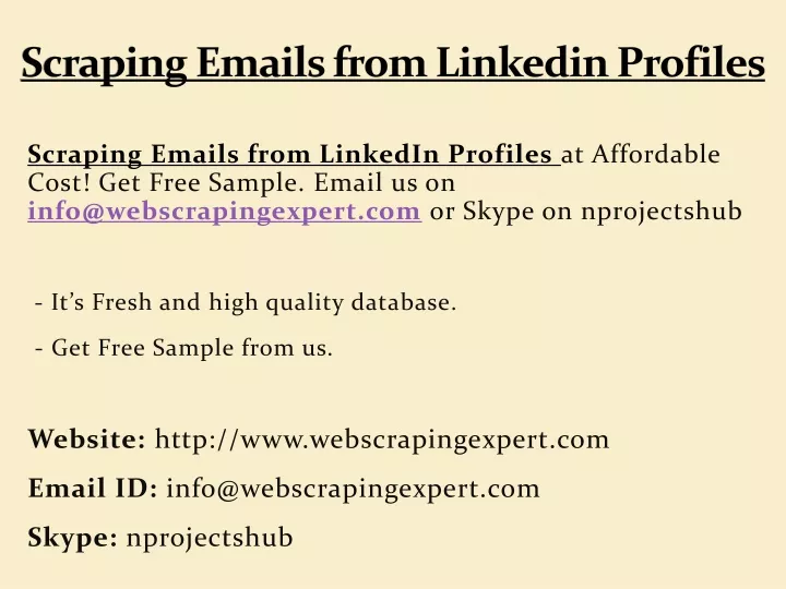 scraping emails from linkedin profiles