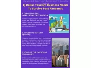 EJ Dalius Tourism Business Needs To Survive Post Pandemic