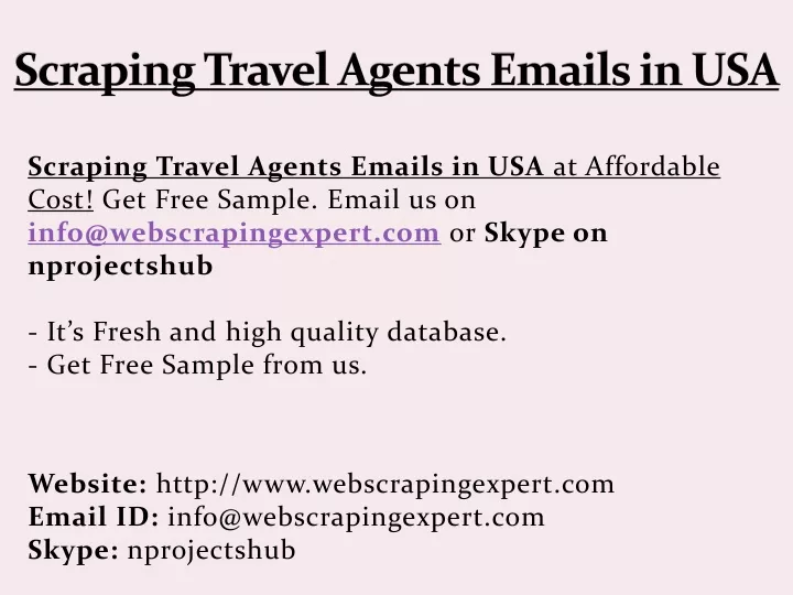 scraping travel agents emails in usa