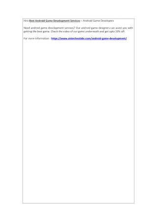 hire best android game development services