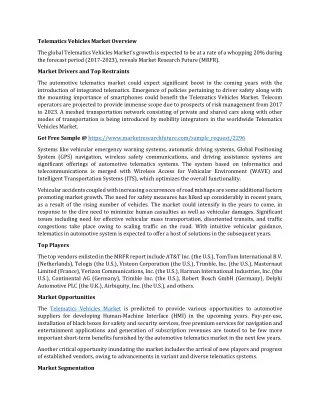 telematics vehicles market overview