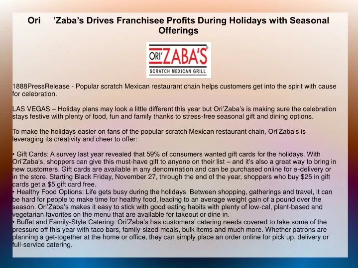 ori zaba s drives franchisee profits during