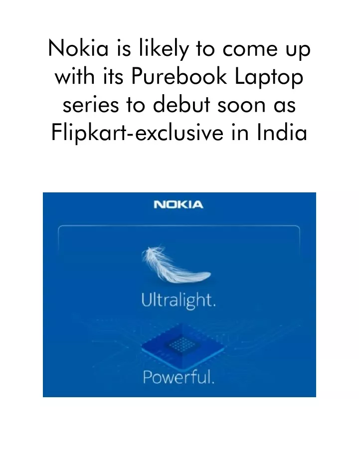 nokia is likely to come up with its purebook