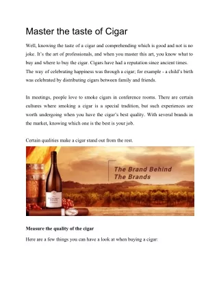 master the taste of cigar