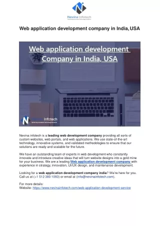web application development company in india usa