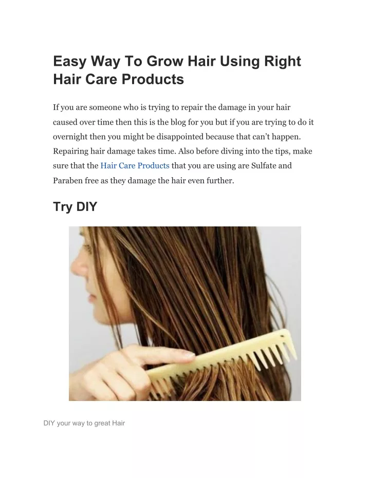 easy way to grow hair using right hair care