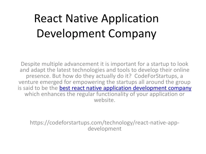 react native application development company