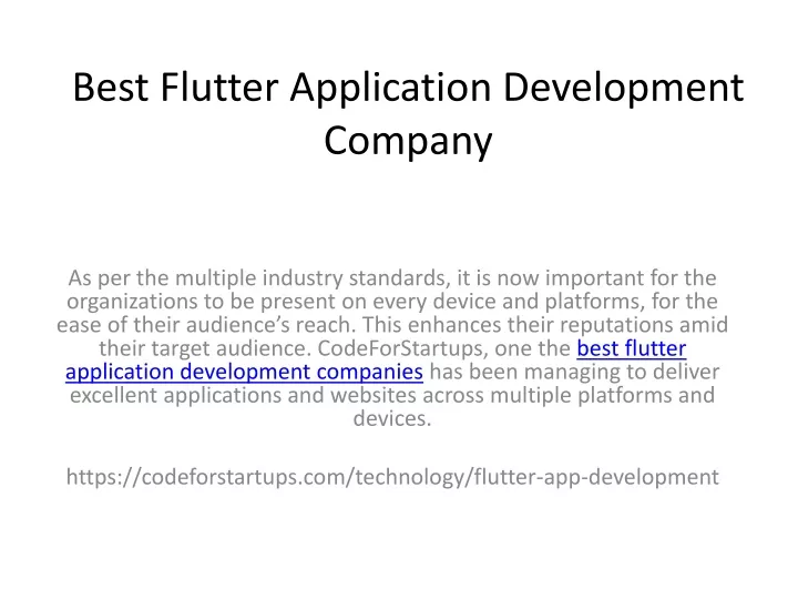 best flutter application development company