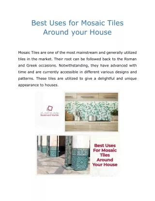 Best Uses for Mosaic Tiles Around your House