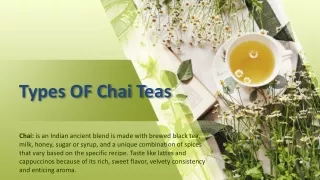 Different Types Of Chai Teas