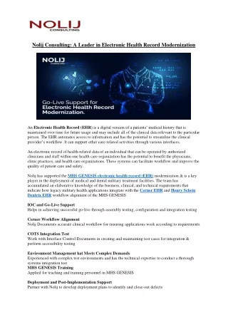nolij consulting a leader in electronic health