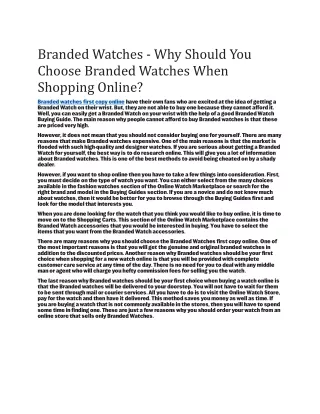 Branded watches first copy online