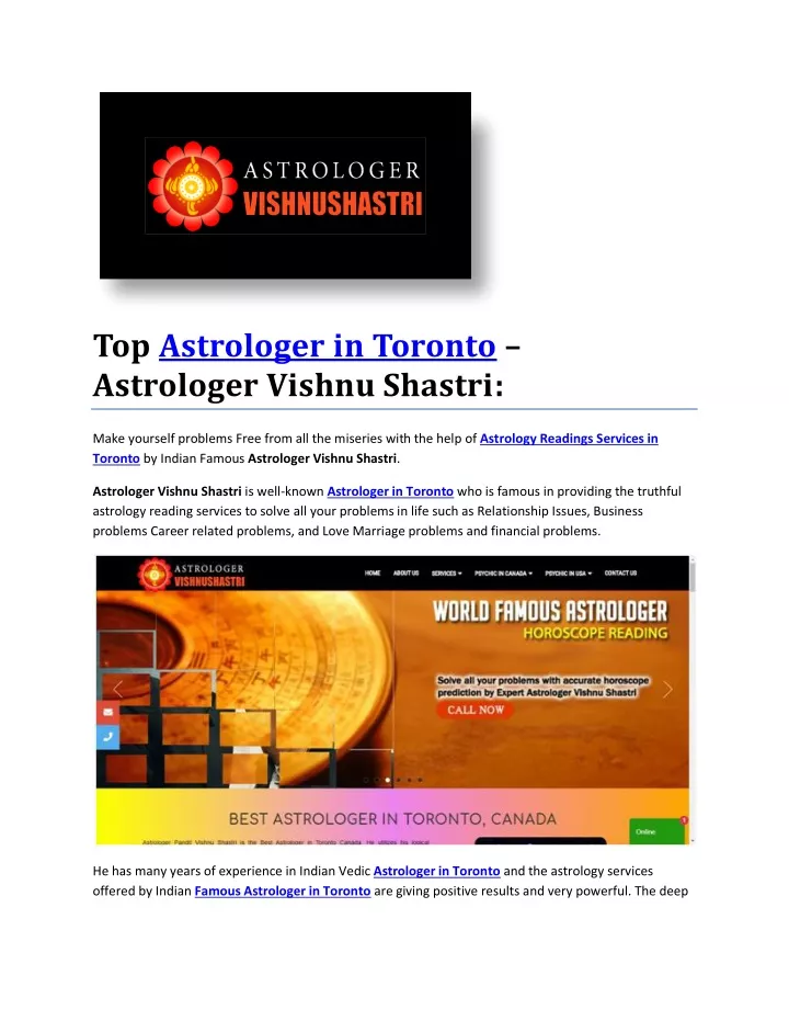 top astrologer in toronto astrologer vishnu