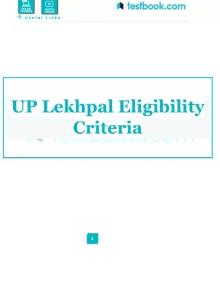 UP Lekhpal Eligibility