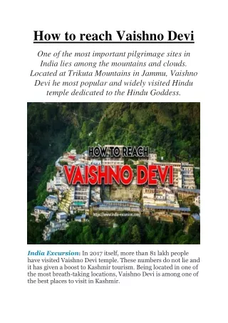 how to reach vaishno devi