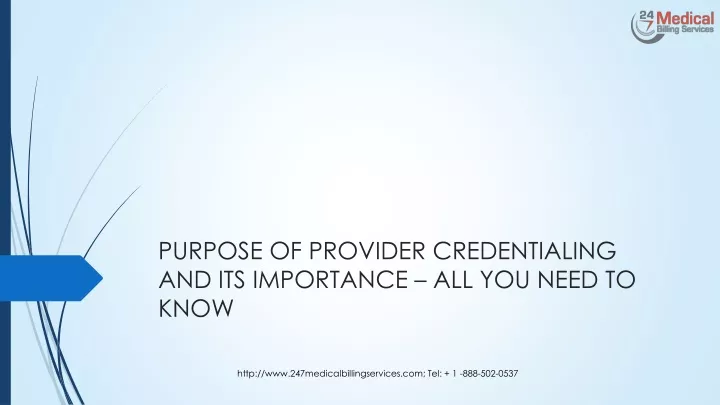purpose of provider credentialing