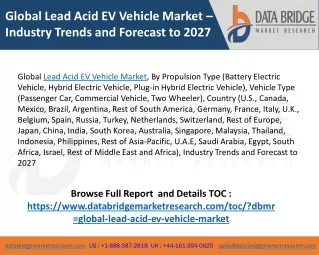 Global Lead Acid EV Vehicle Market Upcoming Trends And Future Opportunities