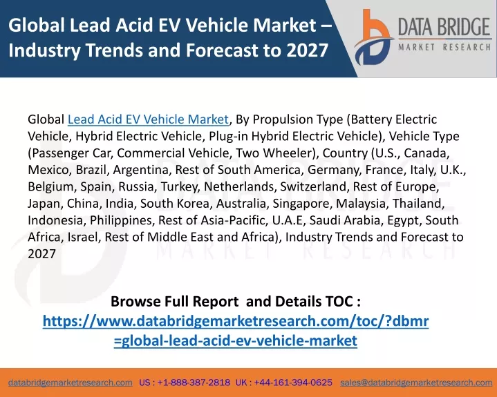 global lead acid ev vehicle market industry