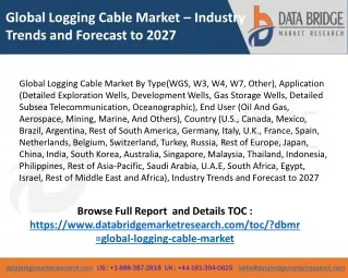 Global Logging Cable Market Opportunities, Upcoming Trends