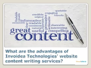 What are the advantages of Invoidea Technologies' website content writing services?