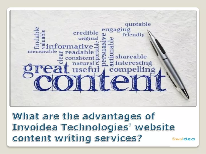 what are the advantages of invoidea technologies website content writing services