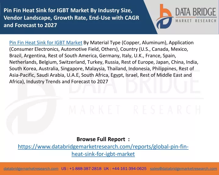 pin fin heat sink for igbt market by industry