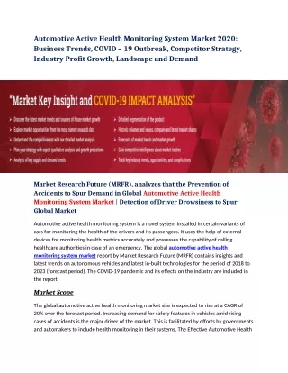 automotive active health monitoring system market