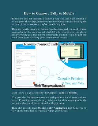 how to connect tally to mobile
