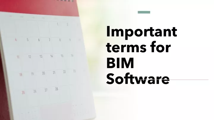 important terms for bim software