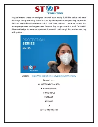 Buy KN95 Respirator Masks Online UK | STOPPOLLUTION.CO.UK